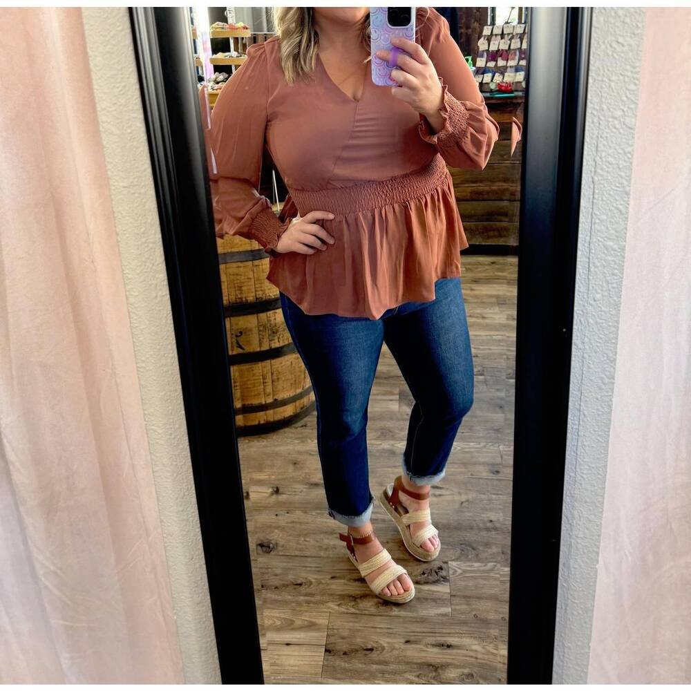 NEW MIKAROSE long sleeve top in dusted clay - Picture 1 of 2